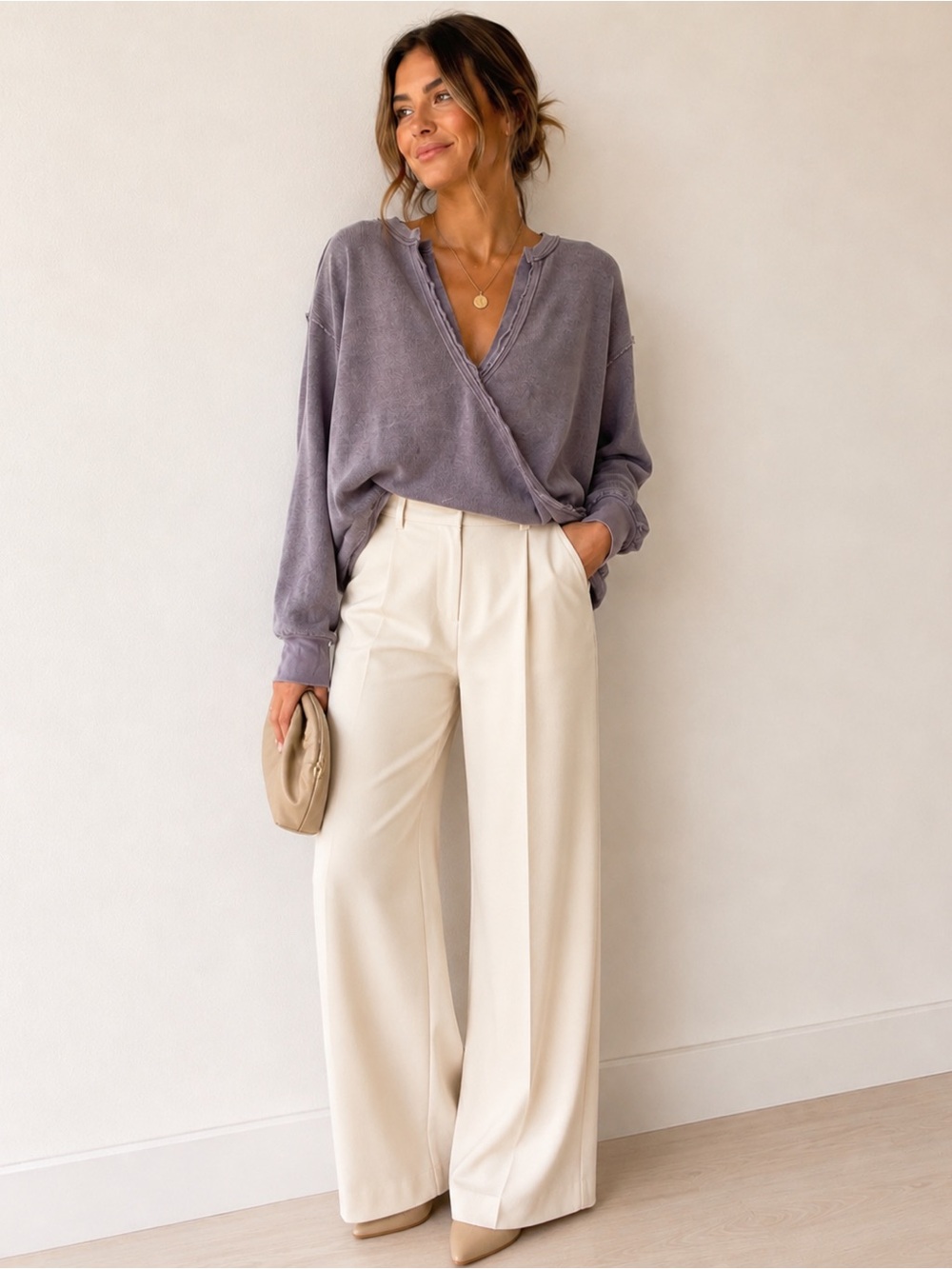 Free People Anyway Tee in Fallen Fig Size M